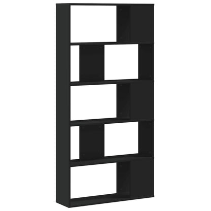 vidaXL Libreria 5 Ripiani Nera 80,5x23,5x162,5cm in Legno Multistrato VIDAXL