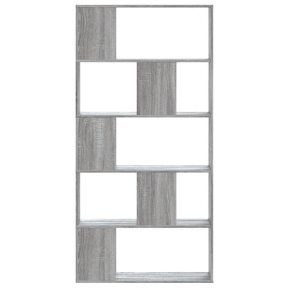 vidaXL Libreria 5 Ripiani Grigio Sonoma 80,5x23,5x162,5cm Multistrato