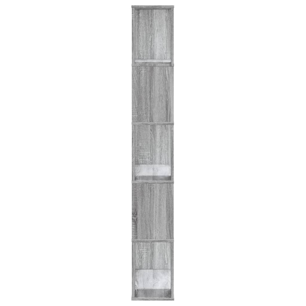 vidaXL Libreria 5 Ripiani Grigio Sonoma 80,5x23,5x162,5cm Multistrato