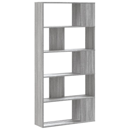 vidaXL Libreria 5 Ripiani Grigio Sonoma 80,5x23,5x162,5cm Multistrato