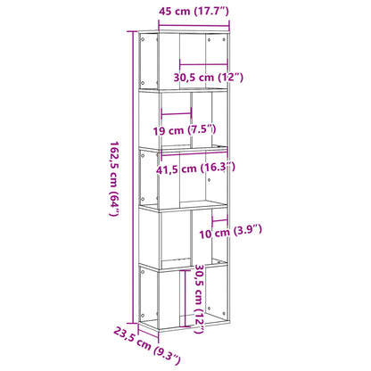 vidaXL Libreria 5 Ripiani Nera 45x23,5x162,5cm in Legno Multistrato