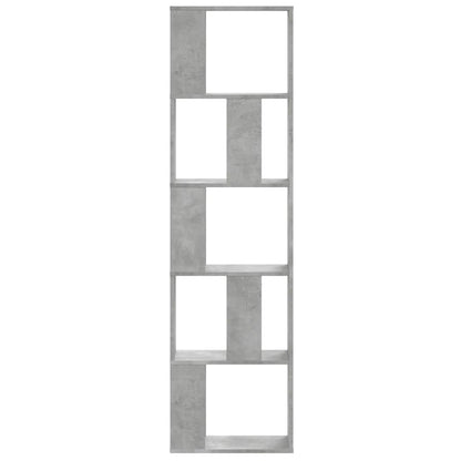 vidaXL Libreria 5 Ripiani Grigio Cemento 45x23,5x162,5cm Multistrato