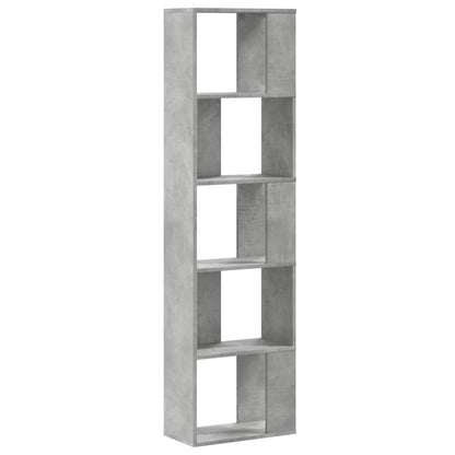 vidaXL Libreria 5 Ripiani Grigio Cemento 45x23,5x162,5cm Multistrato