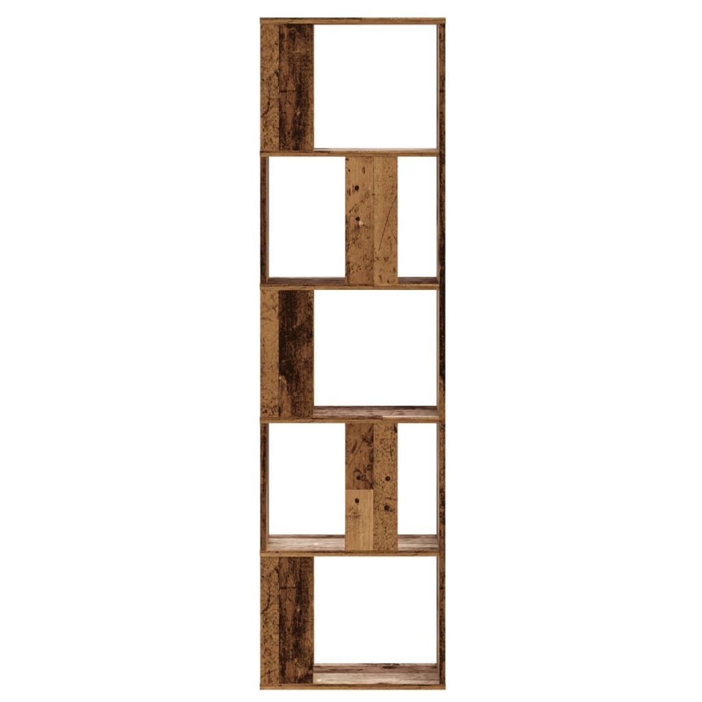 vidaXL Libreria 5 Ripiani Legno Vecchio 45x23,5x162,5cm Multistrato VIDAXL