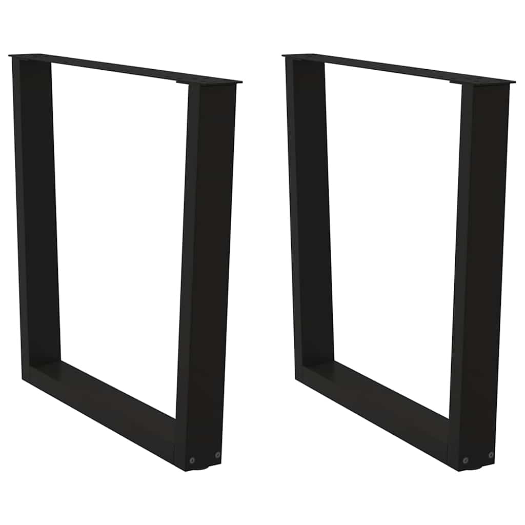 vidaXL Gambe per Tavolo da Pranzo a V 2 pz Nero 80x(72-73,3)cm Acciaio