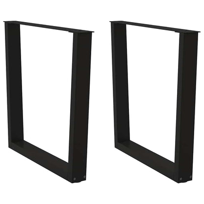 vidaXL Gambe per Tavolo da Pranzo a V 2 pz Nero 80x(72-73,3)cm Acciaio
