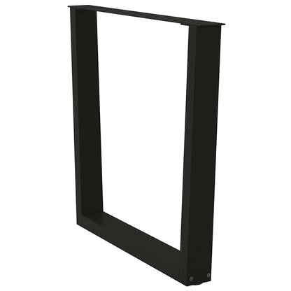 vidaXL Gambe per Tavolo da Pranzo a V 2 pz Nero 80x(72-73,3)cm Acciaio