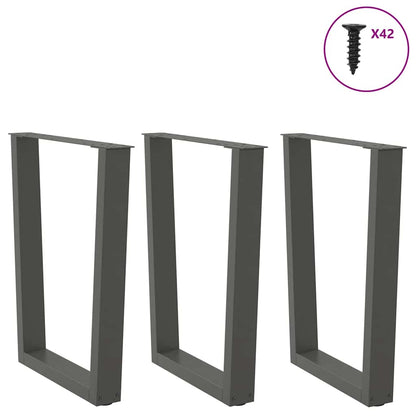 vidaXL Gambe Tavolo Pranzo a V 3 pz Antracite 70x(72-73,3)cm Acciaio