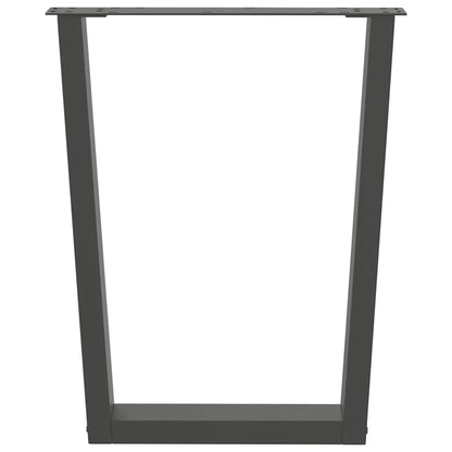vidaXL Gambe Tavolo Pranzo a V 3 pz Antracite 70x(72-73,3)cm Acciaio