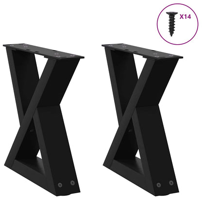 vidaXL Gambe per Tavolino 2 pz Nero 30x(30-31,3) cm in Acciaio