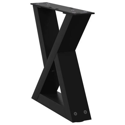 vidaXL Gambe per Tavolino 2 pz Nero 30x(30-31,3) cm in Acciaio