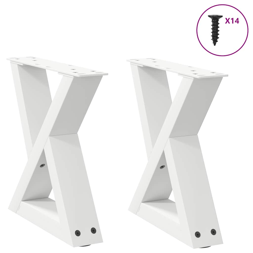 vidaXL Gambe per Tavolino 2 pz Bianco 40x(30-31,3) cm in Acciaio