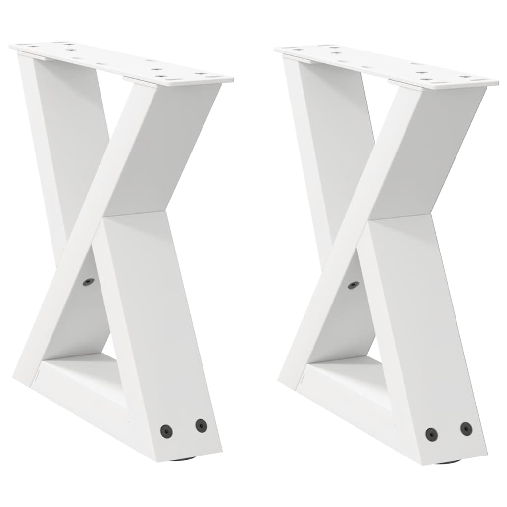 vidaXL Gambe per Tavolino 2 pz Bianco 40x(30-31,3) cm in Acciaio