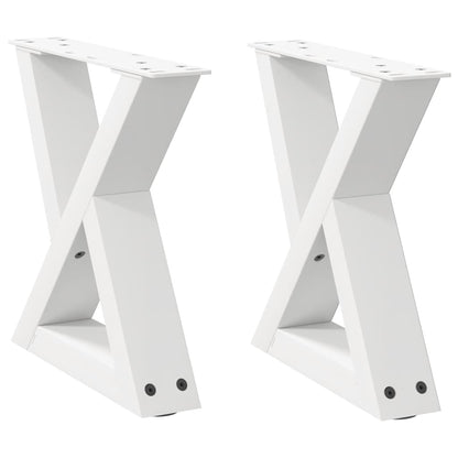 vidaXL Gambe per Tavolino 2 pz Bianco 40x(30-31,3) cm in Acciaio