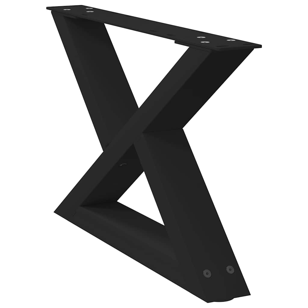 vidaXL Gambe per Tavolino 2 pz Nero 60x(30-31,3) cm in Acciaio