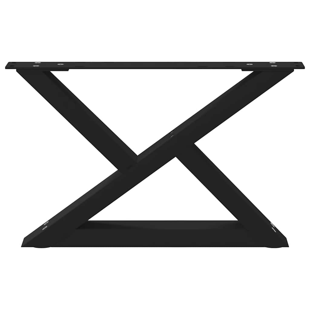 vidaXL Gambe per Tavolino 2 pz Nero 60x(30-31,3) cm in Acciaio