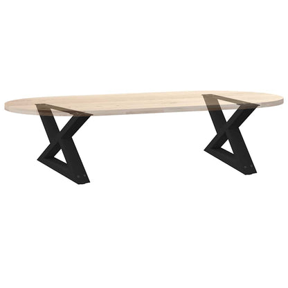vidaXL Gambe per Tavolino 2 pz Nero 60x(30-31,3) cm in Acciaio
