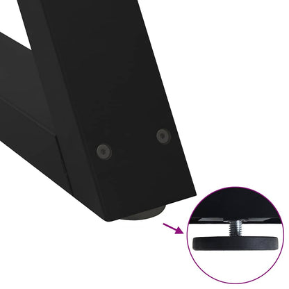 vidaXL Gambe per Tavolino 2 pz Nero 60x(30-31,3) cm in Acciaio