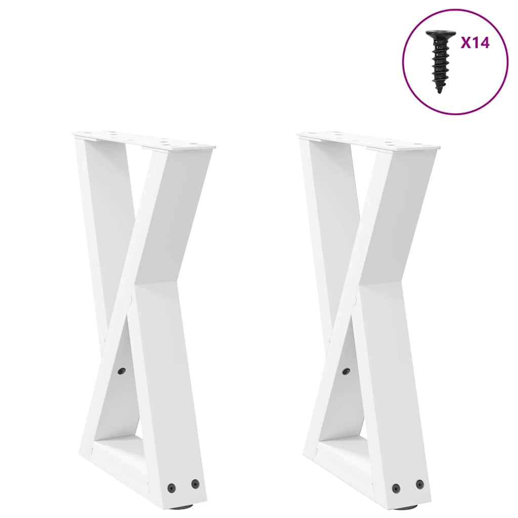 vidaXL Gambe per Tavolino 2 pz Bianco 28x(42-43,3) cm in Acciaio