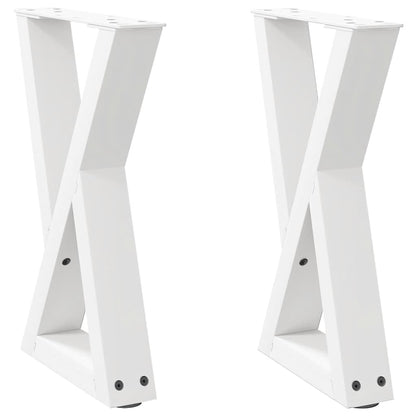 vidaXL Gambe per Tavolino 2 pz Bianco 28x(42-43,3) cm in Acciaio