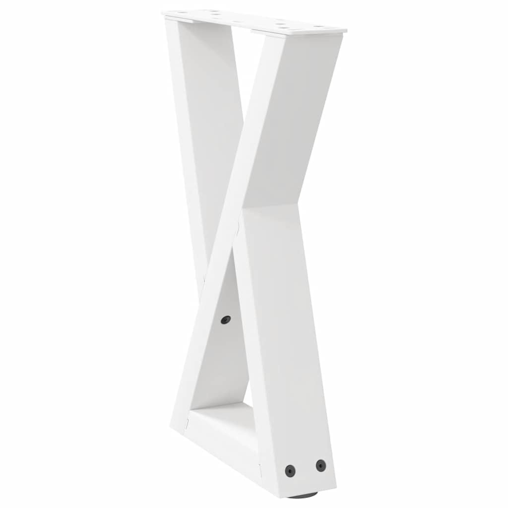 vidaXL Gambe per Tavolino 2 pz Bianco 28x(42-43,3) cm in Acciaio