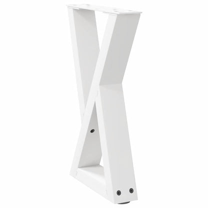 vidaXL Gambe per Tavolino 2 pz Bianco 28x(42-43,3) cm in Acciaio