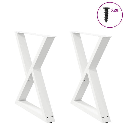 vidaXL Gambe per Tavolo da Pranzo 2 pz Bianco 70x(72-73,3) cm Acciaio