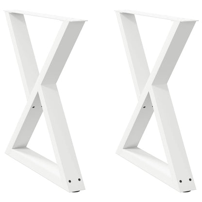 vidaXL Gambe per Tavolo da Pranzo 2 pz Bianco 70x(72-73,3) cm Acciaio