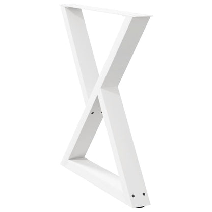 vidaXL Gambe per Tavolo da Pranzo 2 pz Bianco 70x(72-73,3) cm Acciaio