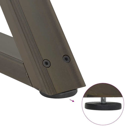 vidaXL Gambe per Tavolo da Pranzo 2pz Naturale 70x(72-73,3)cm Acciaio