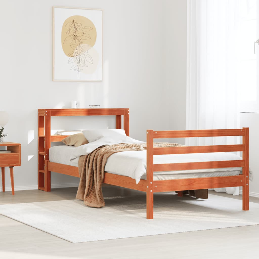 vidaXL Letto senza Materasso Marrone Cera 90x200 cm Legno di Pino VIDAXL