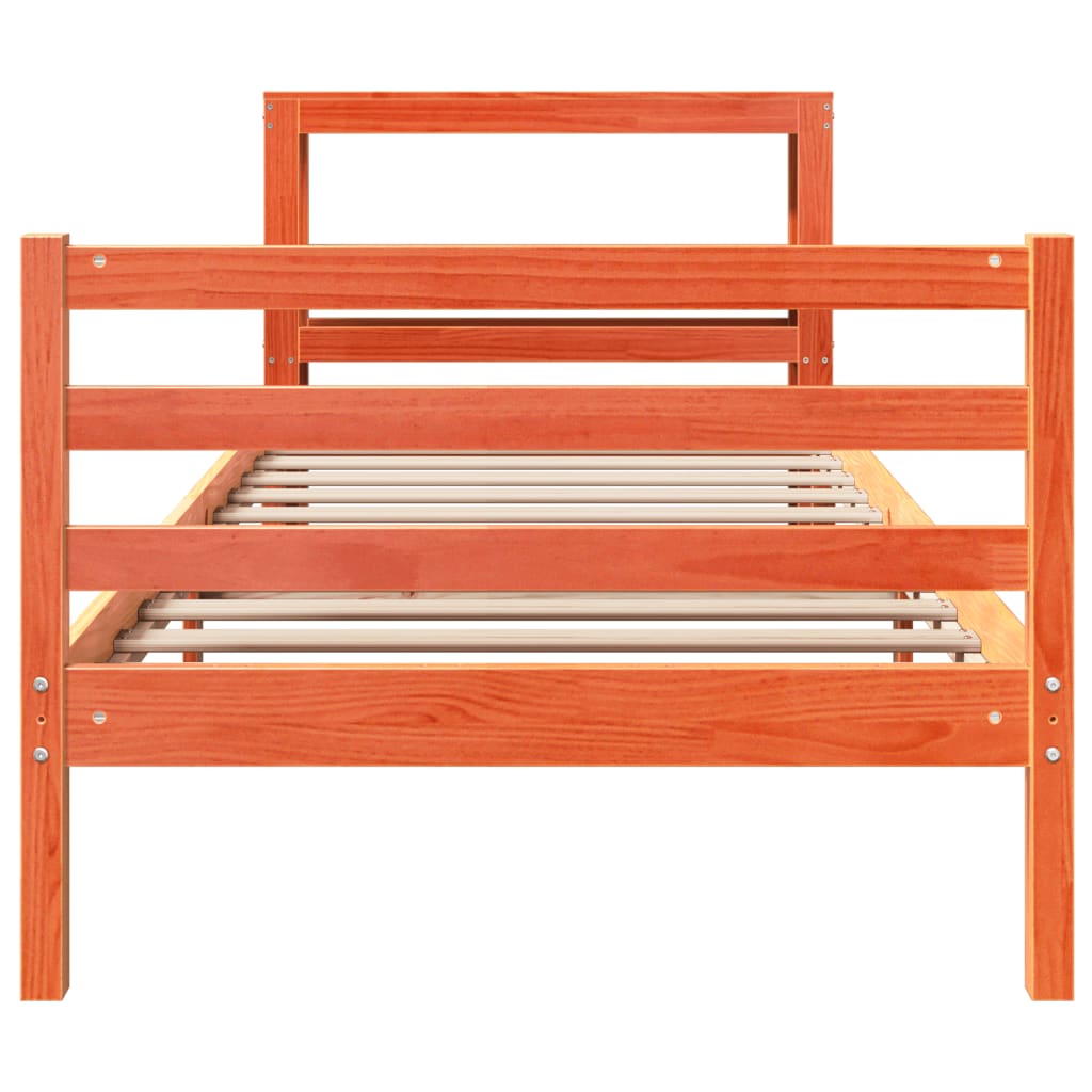 vidaXL Letto senza Materasso Marrone Cera 90x200 cm Legno di Pino VIDAXL