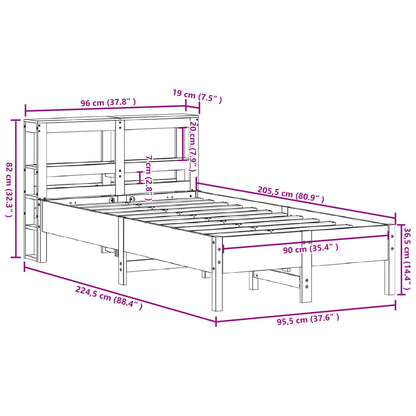 vidaXL Letto senza Materasso Marrone Cera 90x200 cm Legno di Pino VIDAXL