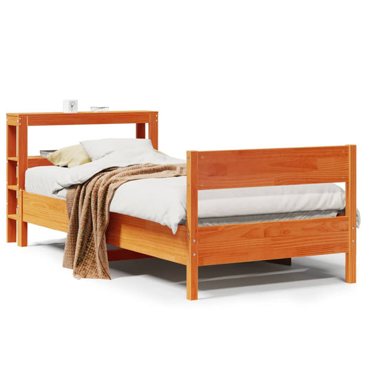 vidaXL Letto senza Materasso Marrone Cera 90x200 cm Legno di Pino