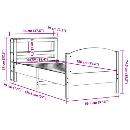 vidaXL Letto senza Materasso Marrone Cera 90x190 cm in Legno di Pino VIDAXL
