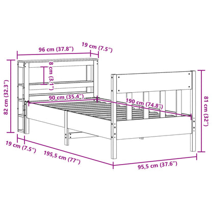 vidaXL Letto senza Materasso Marrone Cera 90x190 cm in Legno di Pino