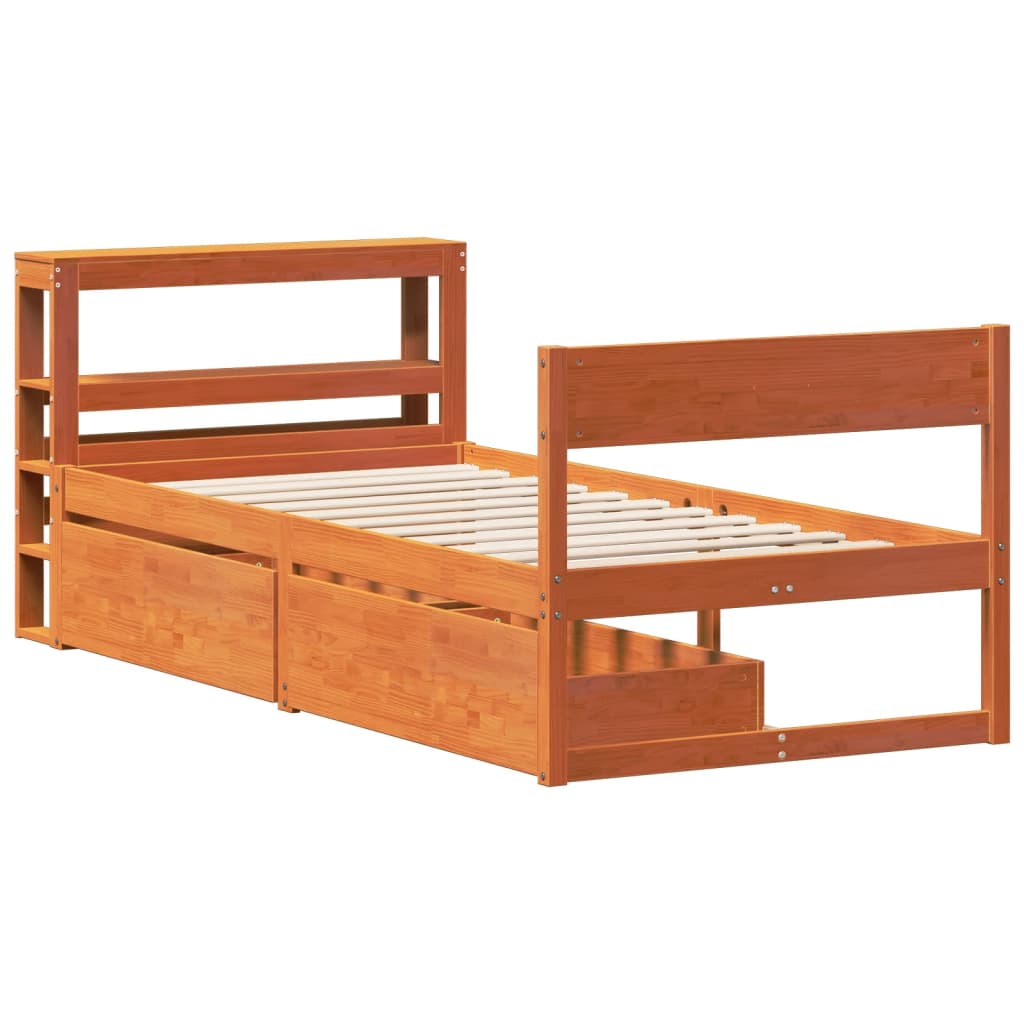 vidaXL Letto senza Materasso Marrone Cera 90x200 cm Legno di Pino VIDAXL