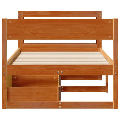 vidaXL Letto senza Materasso Marrone Cera 90x200 cm Legno di Pino VIDAXL