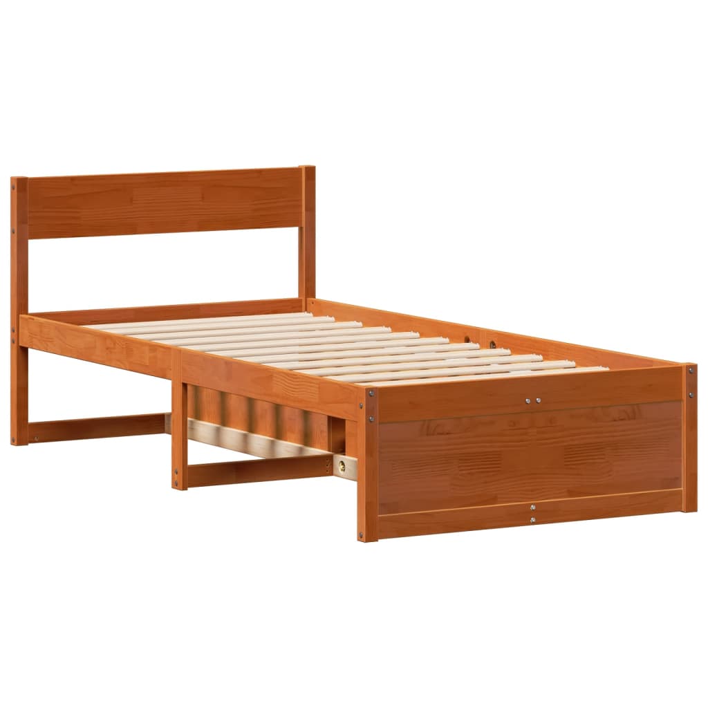 vidaXL Letto senza Materasso Marrone Cera 90x200 cm Legno di Pino VIDAXL