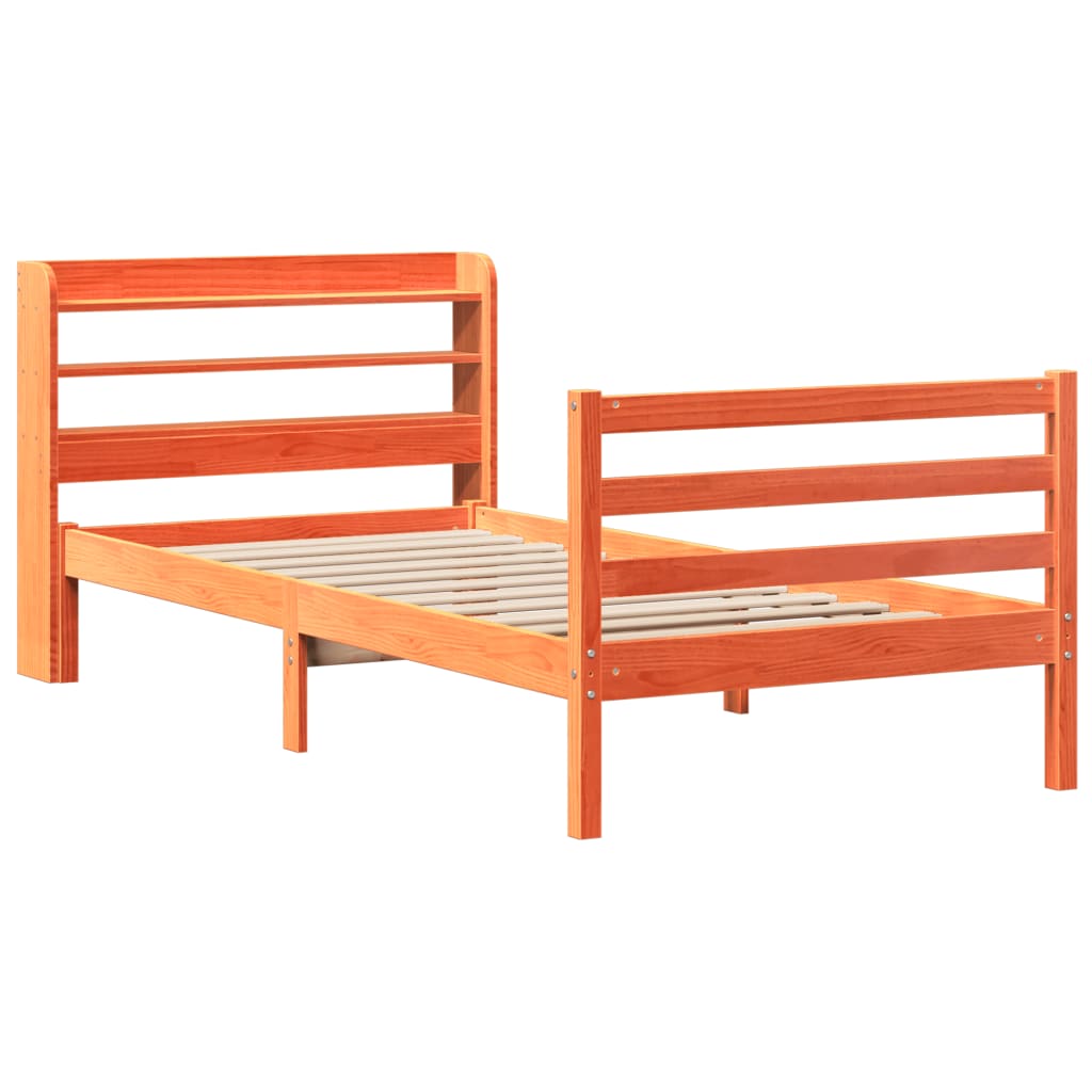 vidaXL Letto senza Materasso Marrone Cera 90x200 cm Legno di Pino VIDAXL