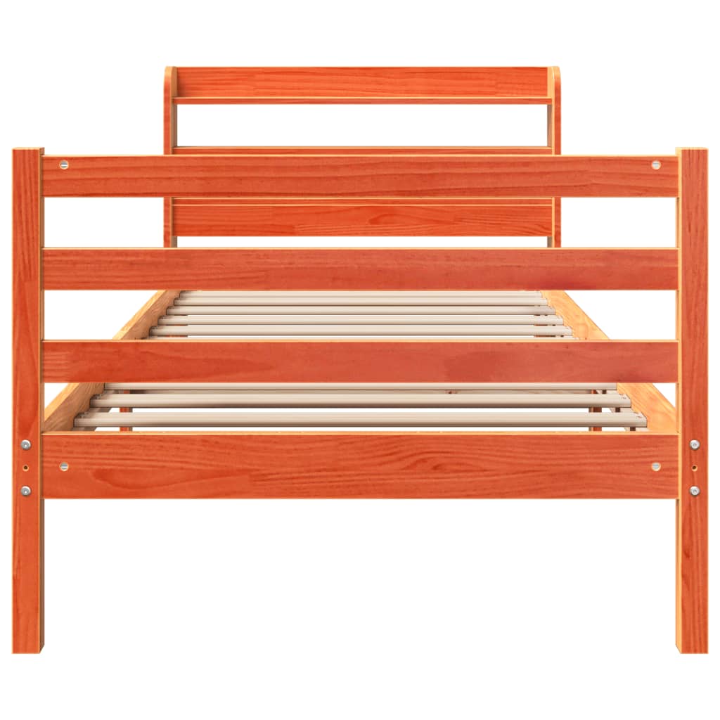 vidaXL Letto senza Materasso Marrone Cera 90x200 cm Legno di Pino VIDAXL