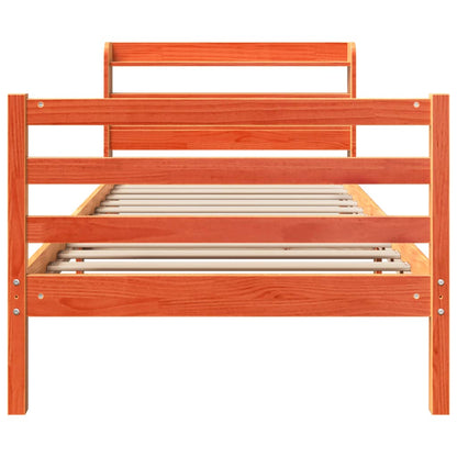 vidaXL Letto senza Materasso Marrone Cera 90x200 cm Legno di Pino VIDAXL