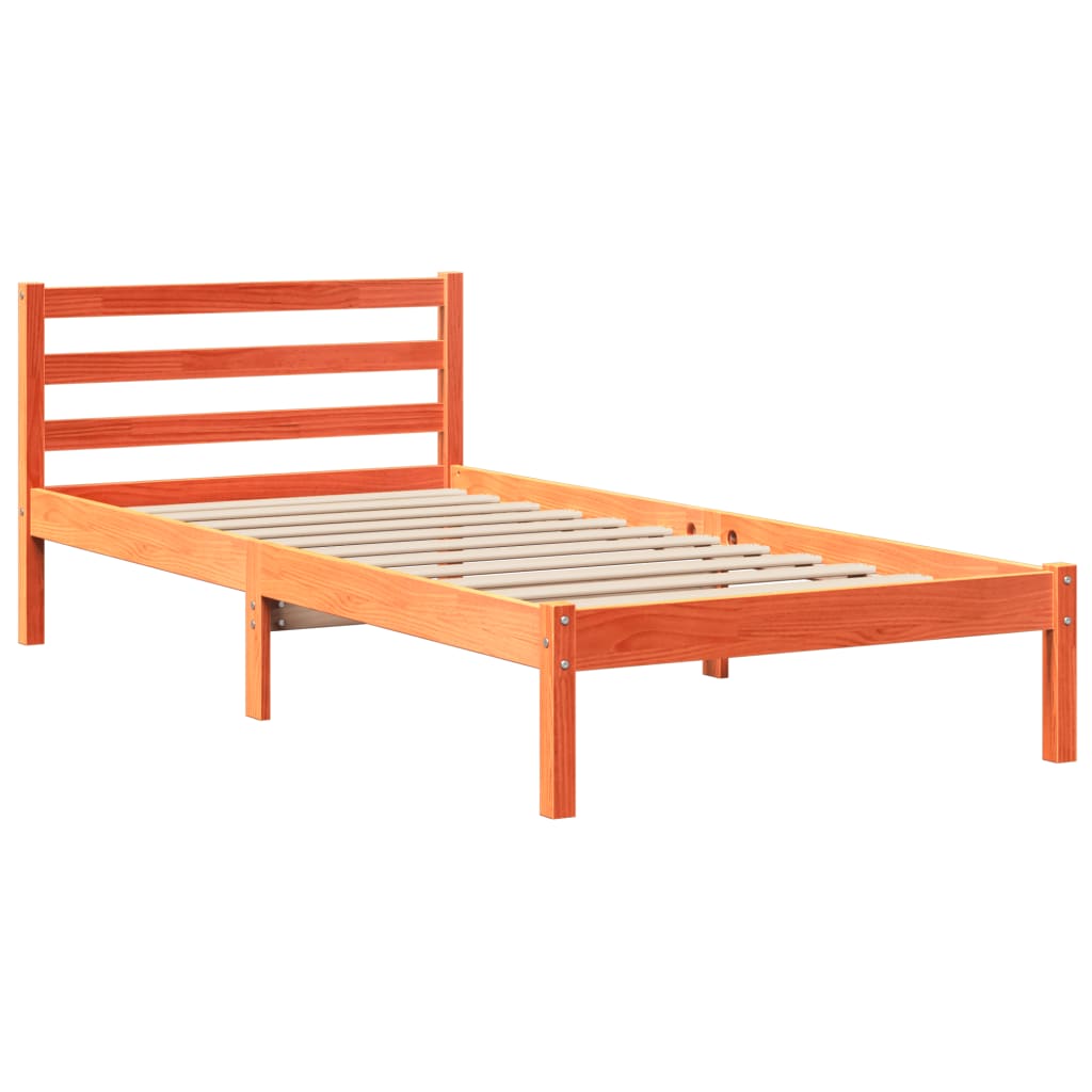 vidaXL Letto senza Materasso Marrone Cera 90x200 cm Legno di Pino VIDAXL