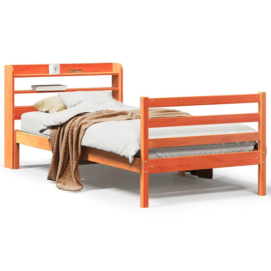 vidaXL Letto senza Materasso Marrone Cera 90x200 cm Legno di Pino VIDAXL