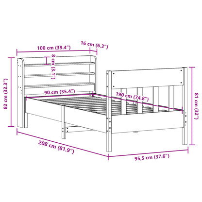 vidaXL Letto senza Materasso Marrone Cera 90x190 cm in Legno di Pino