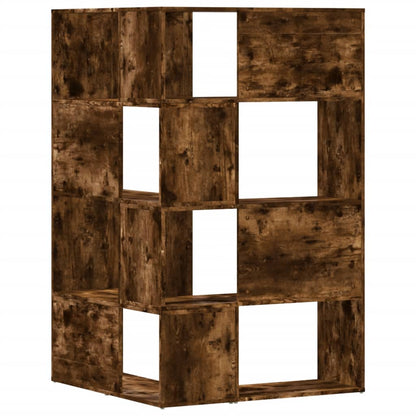 vidaXL Libreria Angolare 4 Ripiani Rovere Fumo 85x85x140 cm Truciolare