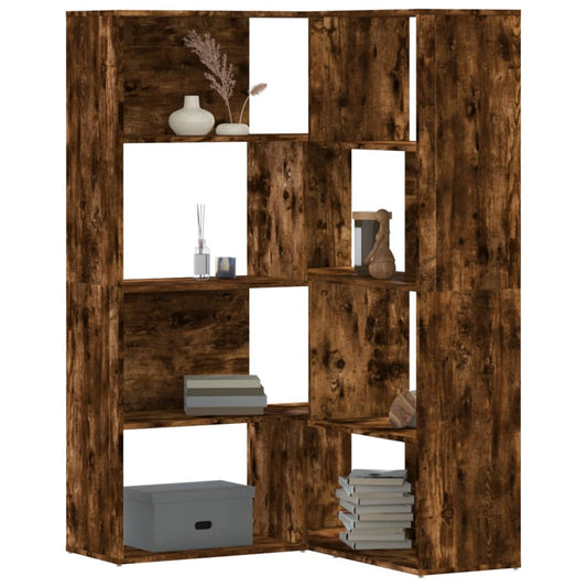 vidaXL Libreria Angolare 4 Ripiani Rovere Fumo 85x85x140 cm Truciolare