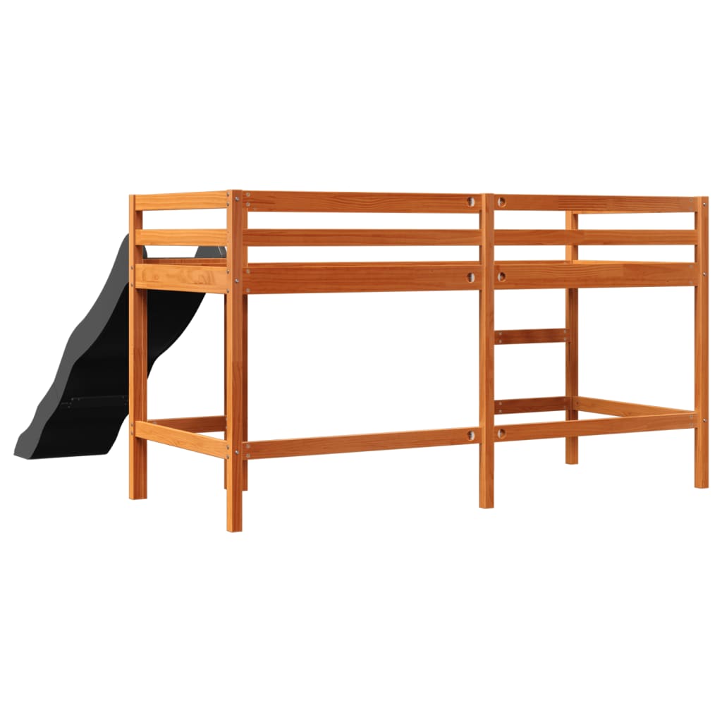 vidaXL Letto Soppalco senza Materasso Bambini Marrone Cera 80x200 Pino VIDAXL