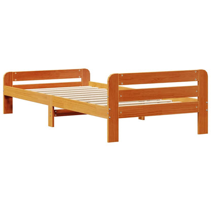vidaXL Letto senza Materasso Marrone Cera 90x200 cm Legno di Pino