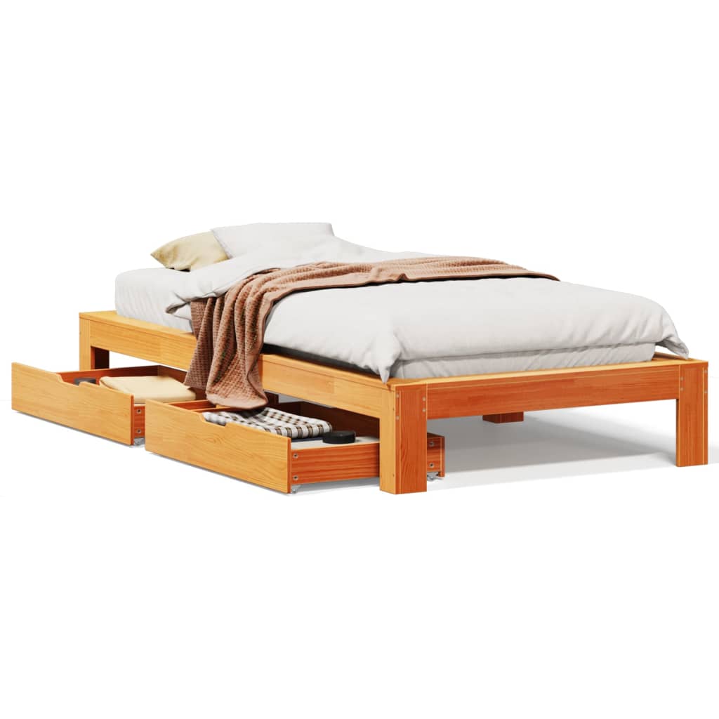 vidaXL Letto senza Materasso Marrone Cera 90x190 cm in Legno di Pino VIDAXL